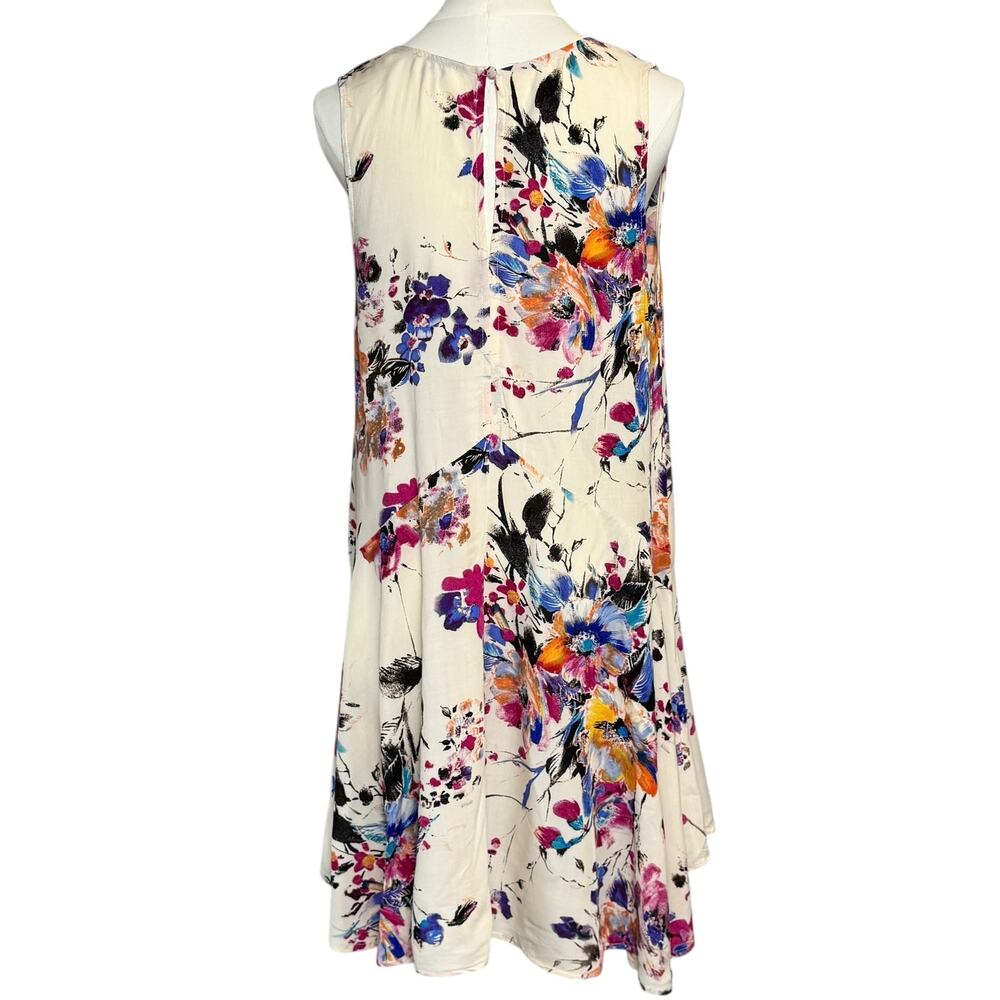 Umgee Floral Swing Dress Size Small Boho Flowy V-Neck Sleeveless - Picture 4 of 8